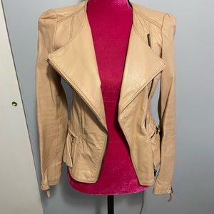 Zara genuine leather jacket small